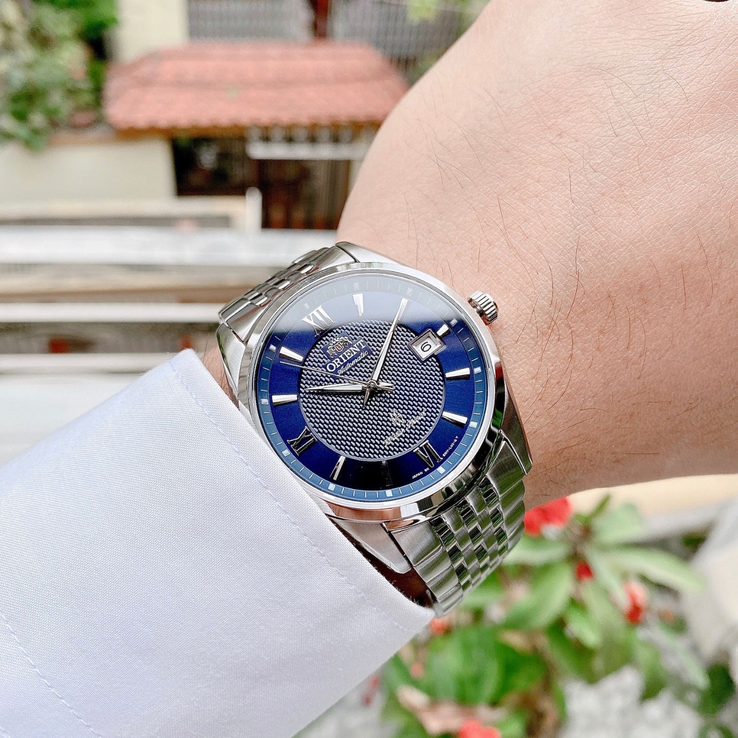Orient Automatic Mặt Tròn Màu Xanh Dây Kim Loại SER1Y002D0