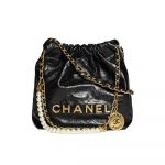 Chanel 22 Hobo Mini Shiny Ngọc Trai Màu Đen