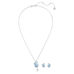 Swarovski Set Dây Chuyền Bông Tai Swarovski Swan Thiên Nga Màu Xanh 5660597