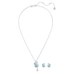 Swarovski Set Dây Chuyền Bông Tai Swarovski Swan Thiên Nga Màu Xanh 5660597