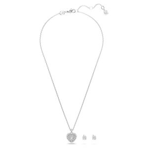 Swarovski Set Dây Chuyền Bông Tai Swarovski Idyllia Trái Tim Màu Bạc 5684383