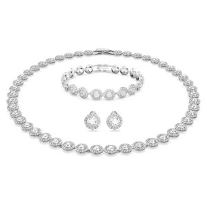 Swarovski Set Dây Chuyền Lắc Tay Bông Tai Swarovski Angelic Màu Bạc 5367853