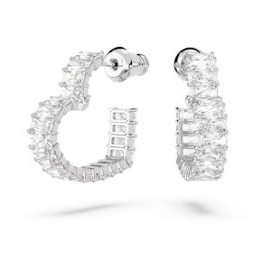 Bông Tai Swarovski Matrix Heart Hình Trái Tim Màu Bạc 5653170