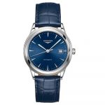 Longines Flagship Automatic Mặt Tròn Dây Da Màu Xanh Lịch Ngày L4.974.4.92.2