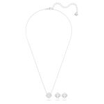 Swarovski Set Dây Chuyền Bông Tai Swarovski Una Sparkling Dance Màu Bạc 5642929